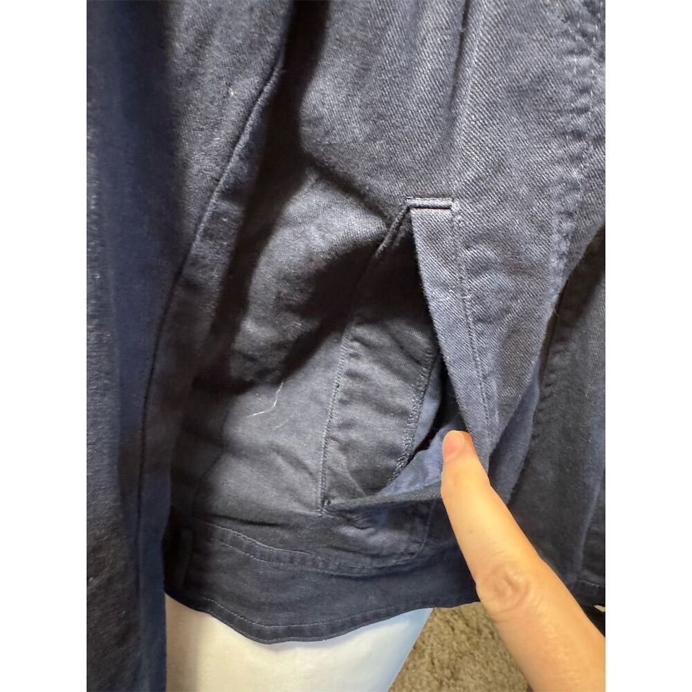 Splendid Women's Blue Denim Jacket Striped Hood. Size Small. - Picture 10 of 16